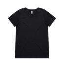 Wo's Shallow Scoop Tee - Black