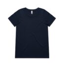 Wo's Shallow Scoop Tee - Navy