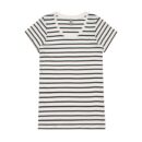 Wo's Loop Stripe Tee - Natural/black