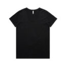 Wo's Maple V Neck Tee - Black