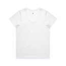 Wo's Maple V Neck Tee - White