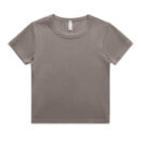 Wo's Faded Organic Rib Tee - Faded Grey