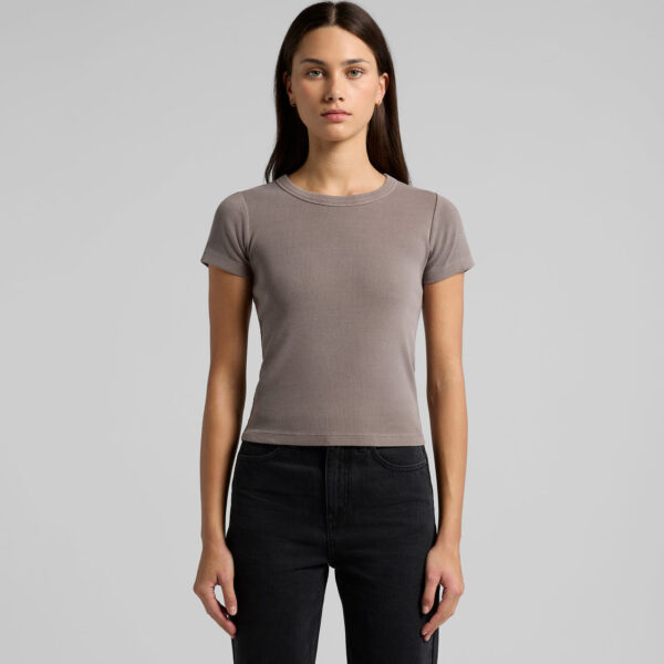 Wo's Faded Organic Rib Tee - Image 2
