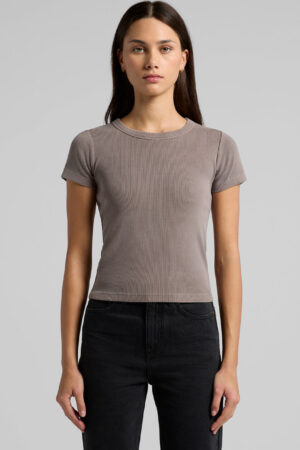 Wo's Faded Organic Rib Tee