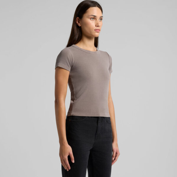 Wo's Faded Organic Rib Tee - Image 4