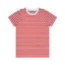 Wo's Maple Stripe Tee - White/red