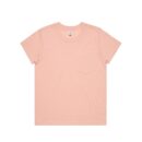 Wo's Square Pocket Tee - Pale Pink