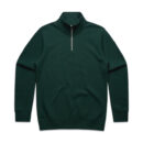 Stencil Half Zip Crew - Pine Green