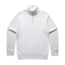 Stencil Half Zip Crew - White Marle