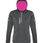 Womens Pace Hoodie - Grey/fluoro Pink