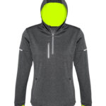 Womens Pace Hoodie - Grey/fluoro Yellow