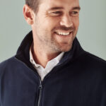 Mens Plain Micro Fleece Jacket - Navy