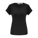 Womens Lana Short Sleeve Top - Black