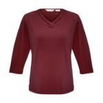 Womens Lana 3/4 Sleeve Top - Cherry
