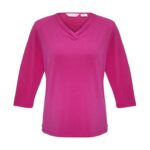 Womens Lana 3/4 Sleeve Top - Fuchsia