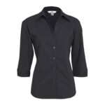 Womens Metro 3/4 Sleeve Shirt - Charcoal
