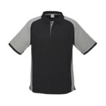Mens Nitro Short Sleeve Polo - Black/grey/white