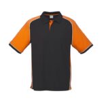 Mens Nitro Short Sleeve Polo - Black/orange/white