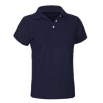 Womens Neon Short Sleeve Polo - Navy