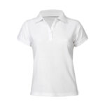 Womens Neon Short Sleeve Polo - White