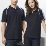Womens Triton Short Sleeve Polo - Navy/spring Blue/white