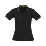 Womens Jet Short Sleeve Polo - Black/bright Green