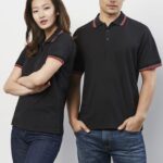 Mens Cambridge Short Sleeve Polo - Black/red/white