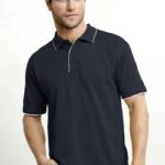 Mens Elite Short Sleeve Polo - Navy/white