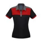 Womens Charger Short Sleeve Polo - Black/red/grey