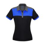 Womens Charger Short Sleeve Polo - Black/royal/grey