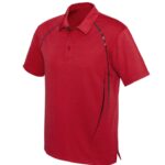 Mens Cyber Short Sleeve Polo - Red/silver