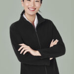 Womens Plain Micro Fleece Jacket - Black