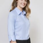 Womens Luxe 3/4 Sleeve Shirt - Blue