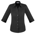 Monaco Ladies 3/4 Sleeve Shirt - Black