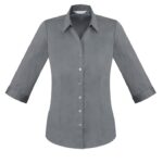 Monaco Ladies 3/4 Sleeve Shirt - Platinum