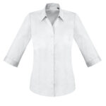 Monaco Ladies 3/4 Sleeve Shirt - White