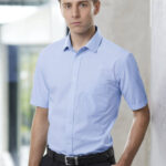Mens Euro Short Sleeve Shirt - Blue