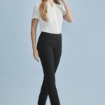 Womens Cool Stretch Bandless Slim Leg Pant - Black