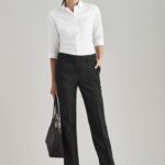 Womens Comfort Wool Stretch Adjustable Waist Pant - Black