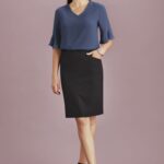 Womens Siena Bandless Pencil Skirt - Black