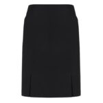 Womens Siena Front Pleat Detail Straight Skirt - Black
