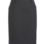 Womens Comfort Wool Stretch Multi-pleat Skirt - Charcoal
