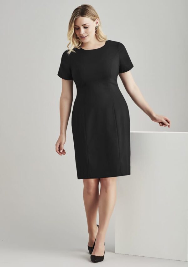 Womens Comfort Wool Stretch Short Sleeve Shift Dress - Image 14