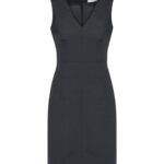 Womens Comfort Wool Stretch Sleeveless V-neck Dress - Charcoal