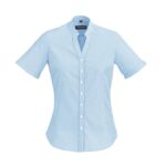 Womens Bordeaux Short Sleeve Shirt - Alaskan Blue