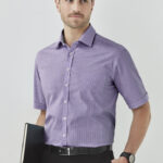 Mens Newport Short Sleeve Shirt - Purple Reign
