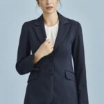 Womens Cool Stretch Longline Jacket - Navy
