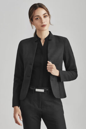 Womens Comfort Wool Stretch Short Jacket With Reverse Lapel