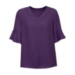 Womens Aria Fluted Sleeve Blouse - Purple Reign