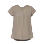 Womens Kayla V-neck Pleat Blouse - Moose